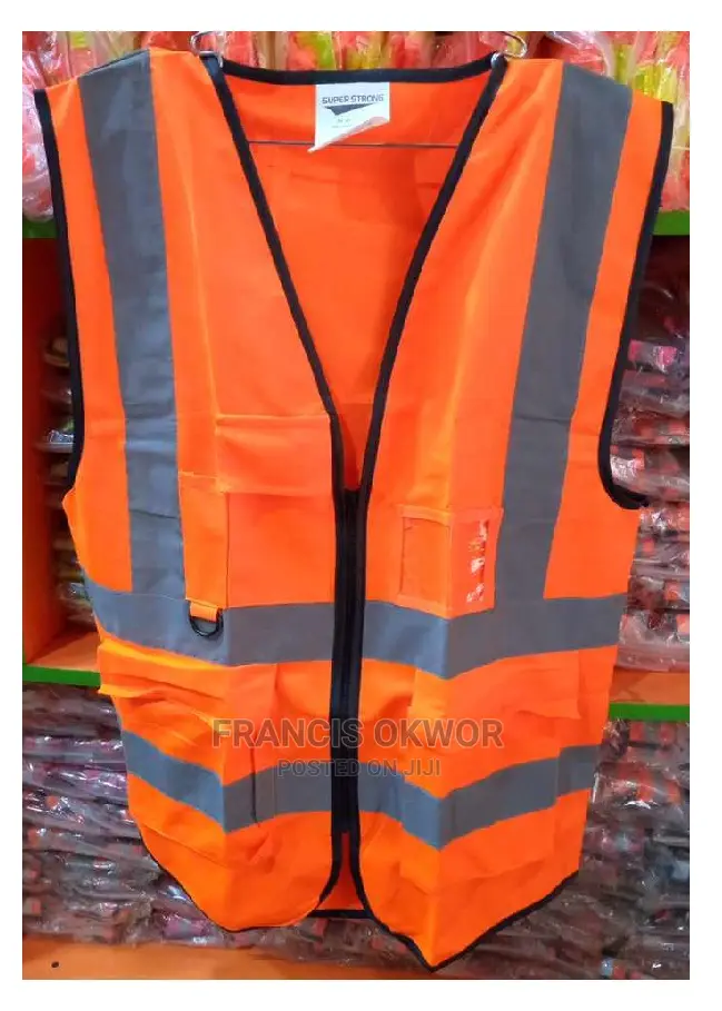 Orange Zip and Pocket Reflective Jacket