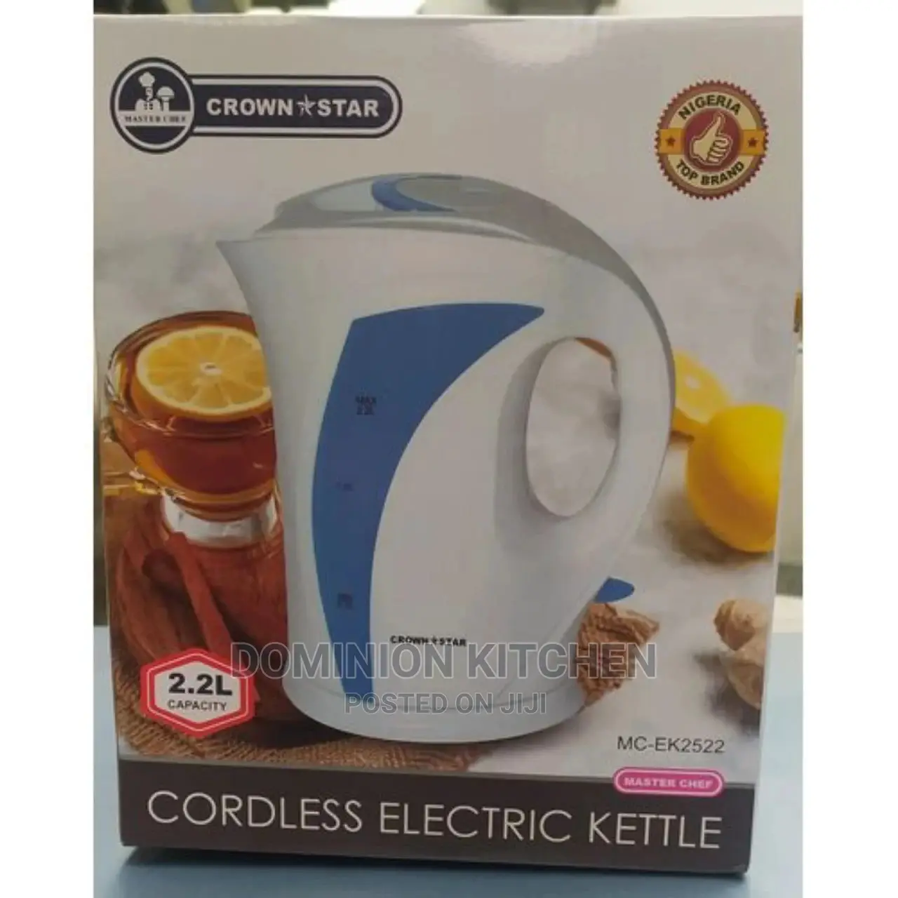 Crown Star 2.2l Cordless Color Body Electric Kettle