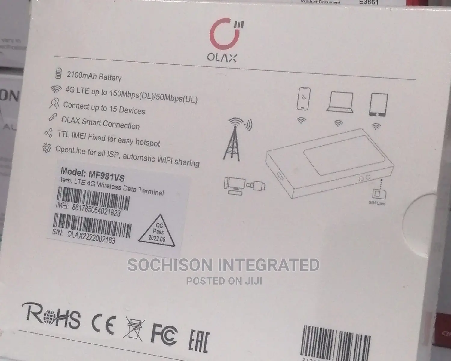 Olax MF981VS 4G+ LTE Advanced Mobile Wifi Pocket Router