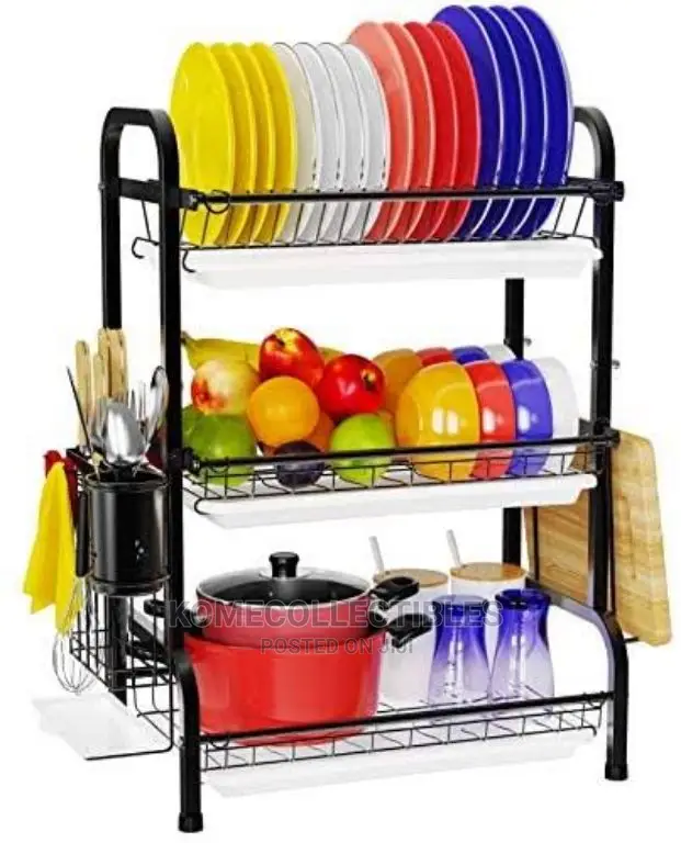 3 Layer Dish Plate Rack and Spice Rack