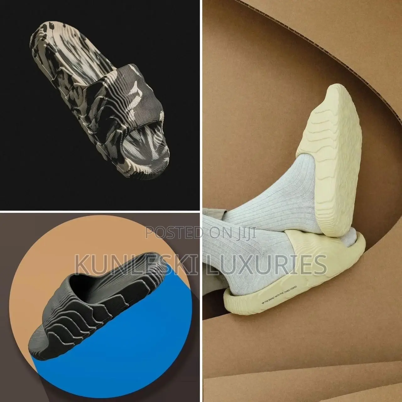 Original Adidas Adillete 22 Slide Carbon Aluminum Available