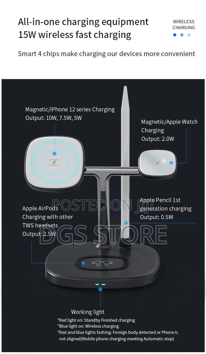 Wiwu M8 Power Air 4in1 Wireless Magnetic Charger