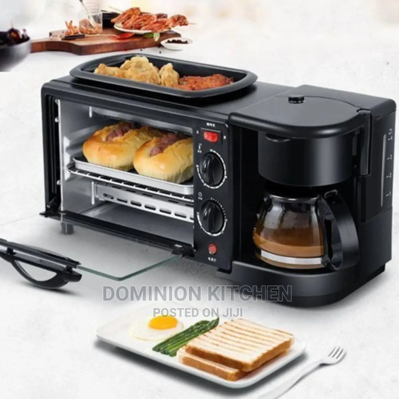 3in 1 Breakfast Station-Oven Coffee Maker and Hot Plate