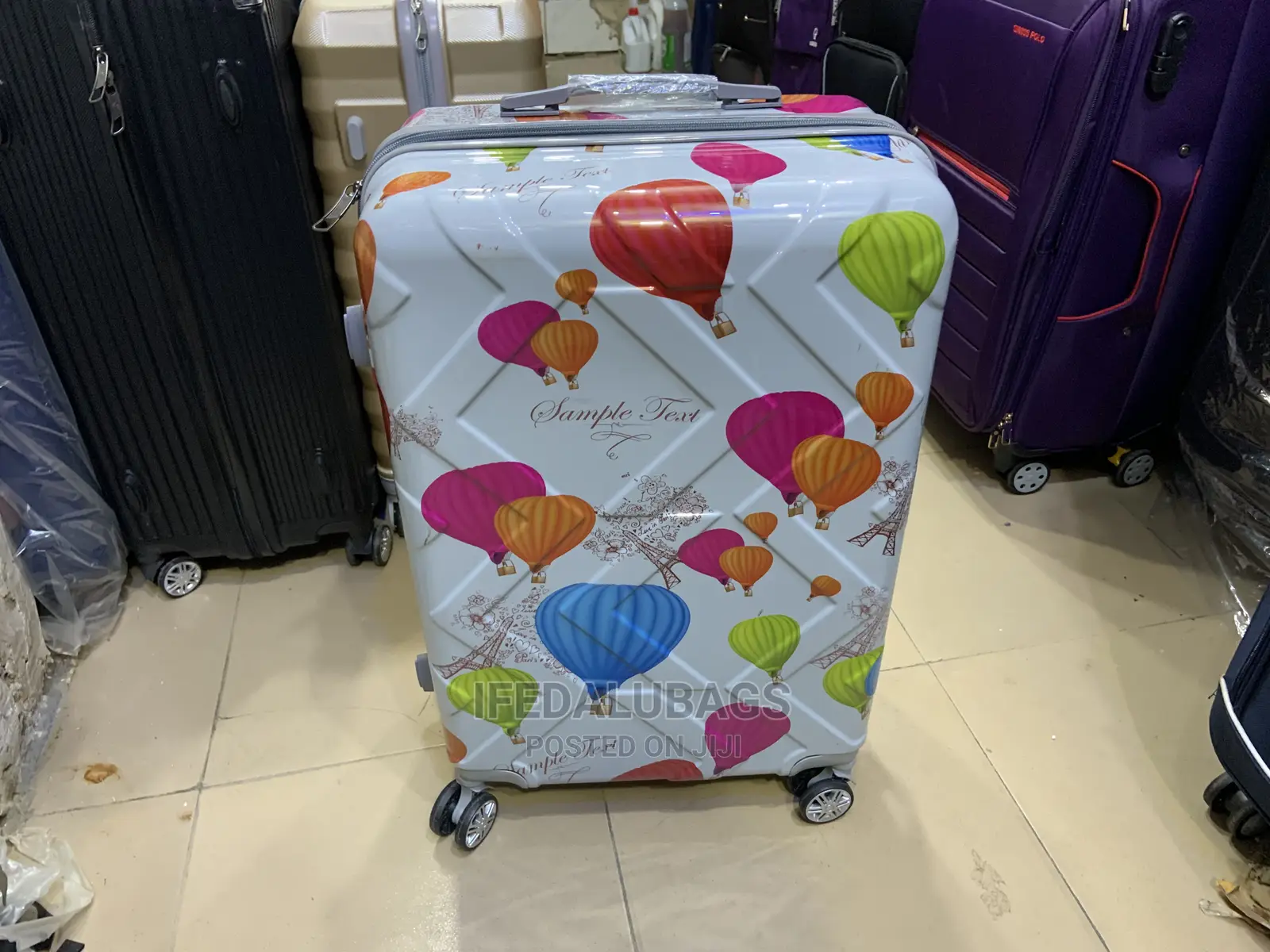 Medium Size Balloon Design Plastic Traveling Luggage