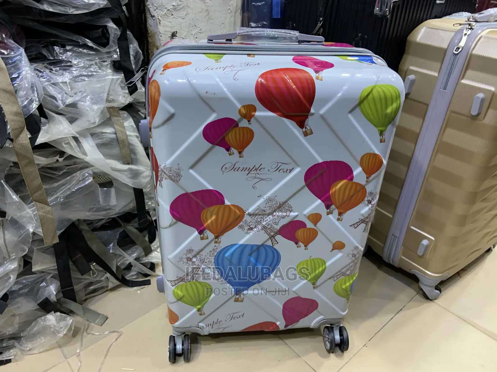 Medium Size Balloon Design Plastic Traveling Luggage
