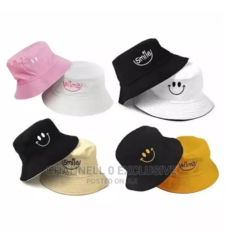 Fashion Women Bucket Hat New Candy Colors Smile Face Hat