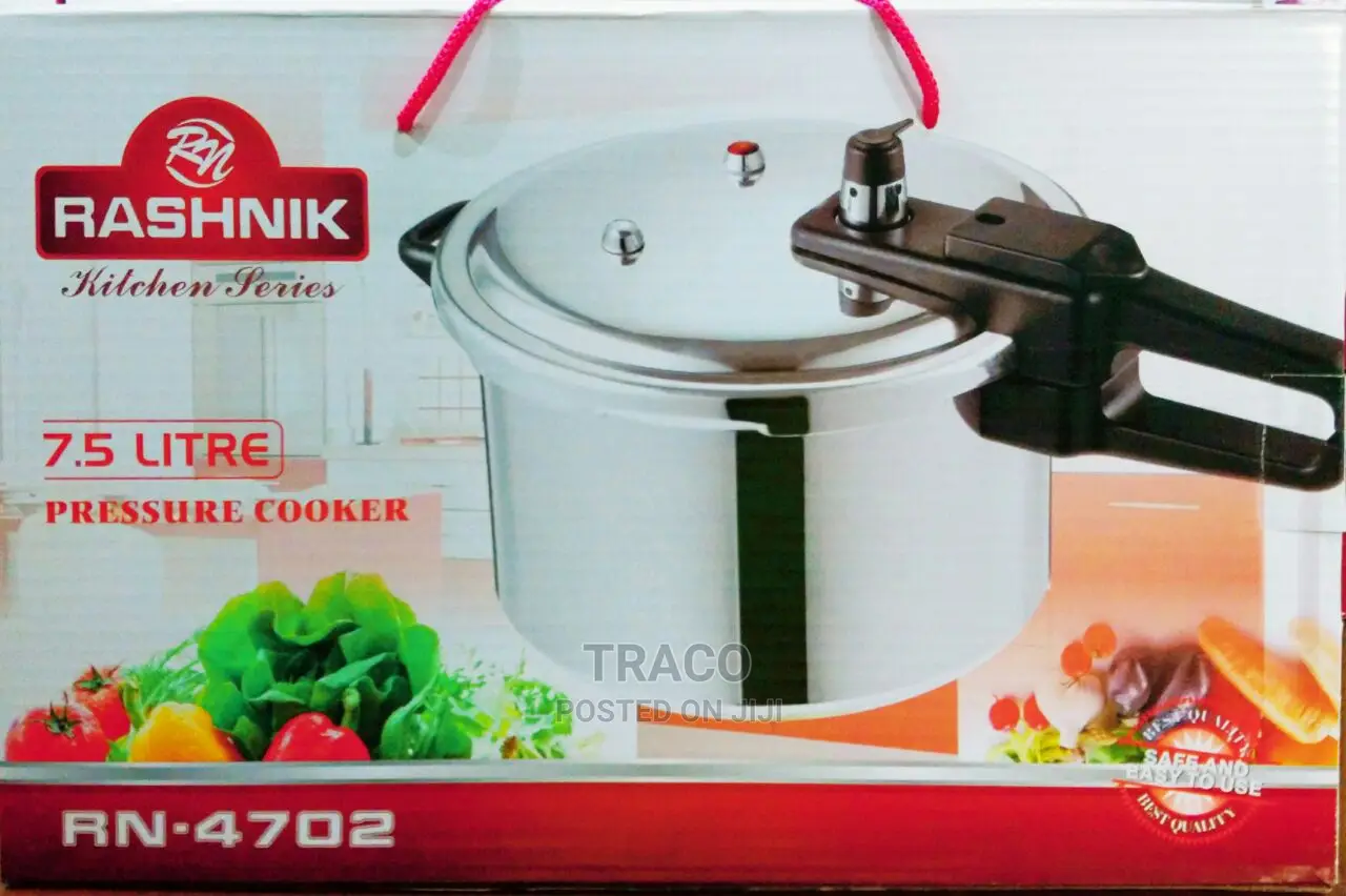 Rashnik Pressure Cooker With Steamer- 7.5L - Silver