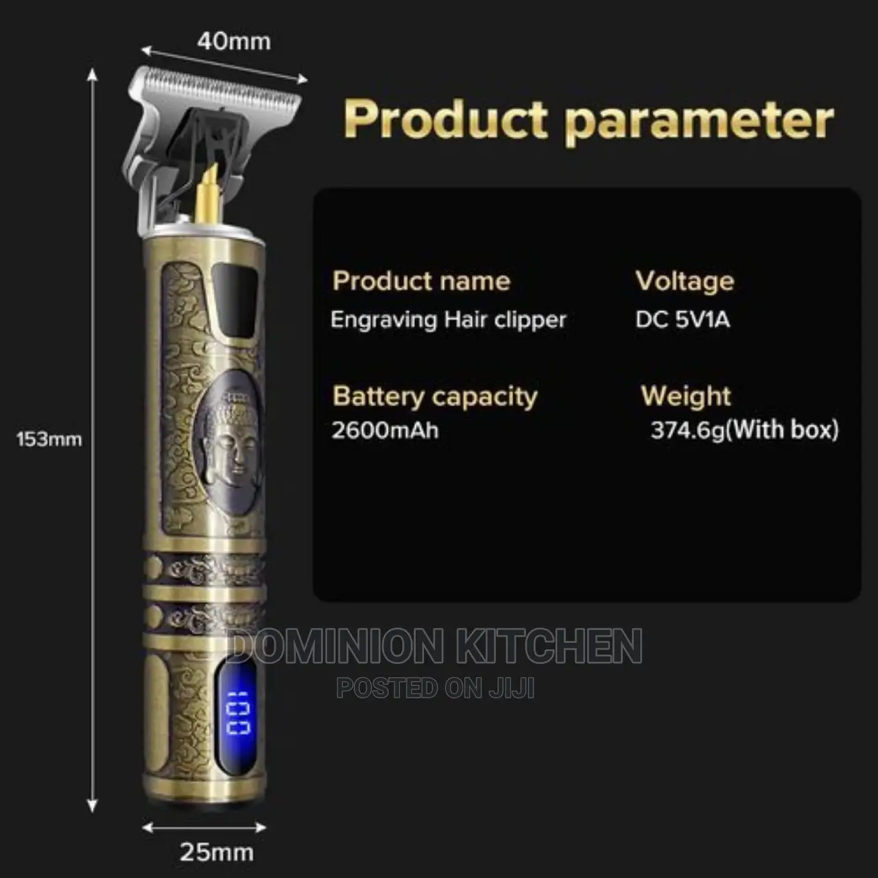 Rechargable Hair Clipper With Minute