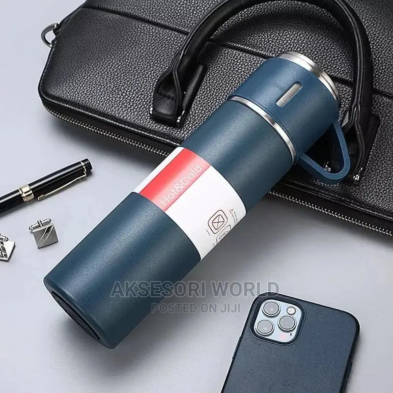 Vacuum Flask With 2 Cups Gift Set Souvenir Aksesori