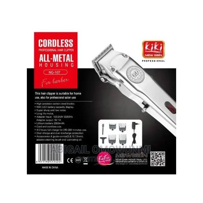 Kiki New Gain Stainless Steel Cordless Rechargeable Hair