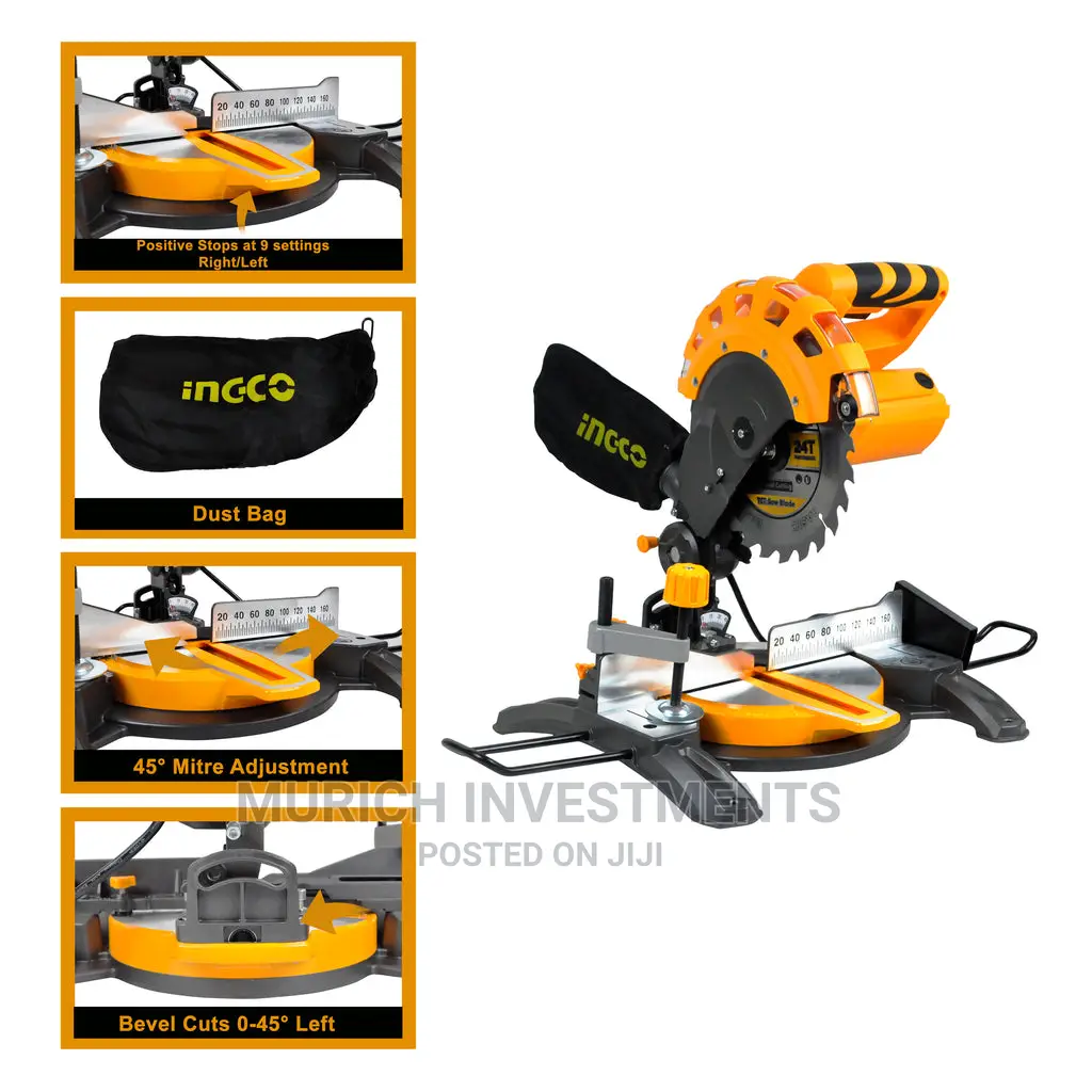 Ingco BMS14007 Industrial Mitre Saw 1400W 210mm 8 -1/4"