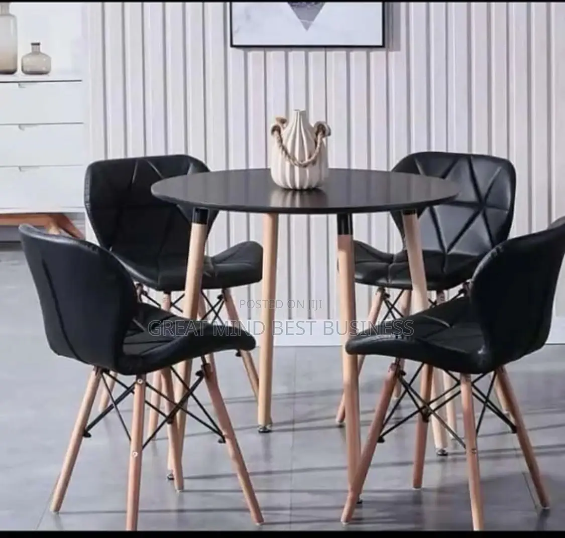 Italian Wooden Leg Dining Table and Chairs
