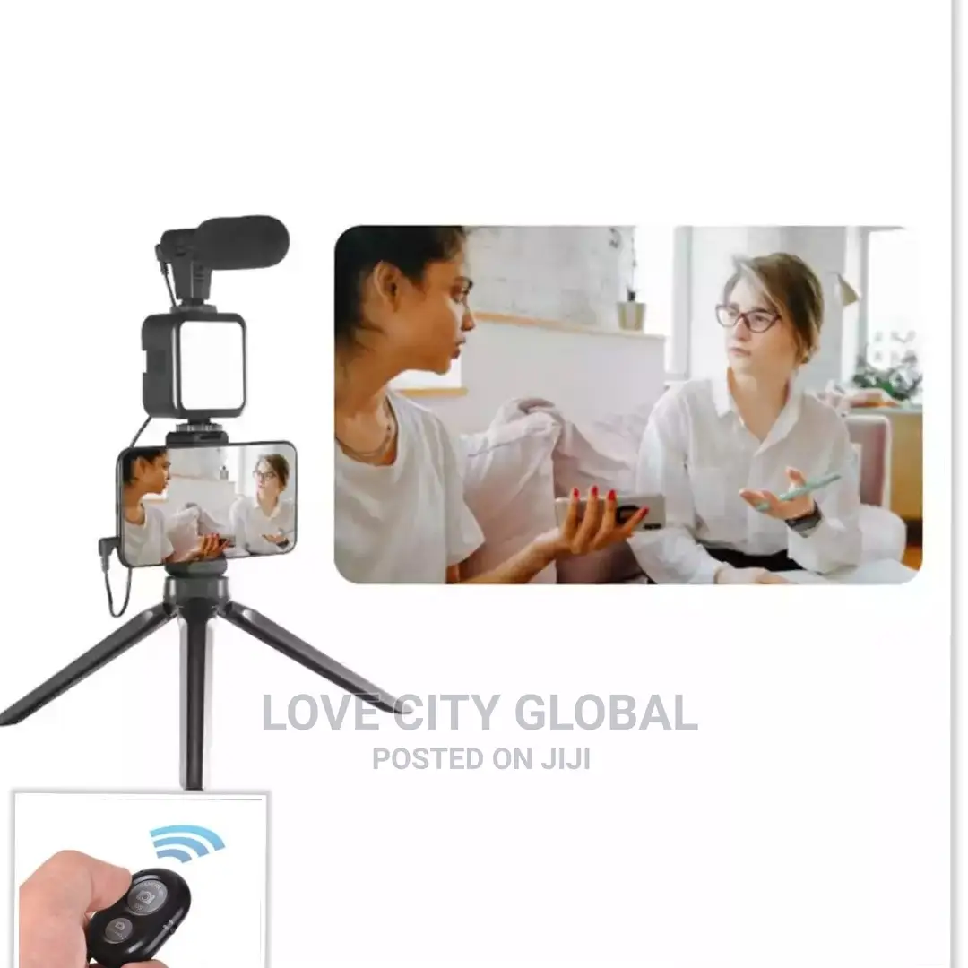 4 in 1 Vlogging Kit Blogging Kit Led Video Light+Microphone