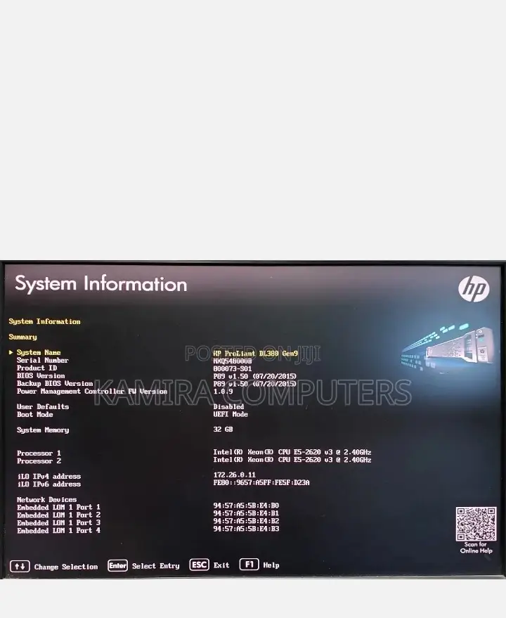 Server HP ProLiant DL380 Gen9 64GB Intel Xeon HDD 1T