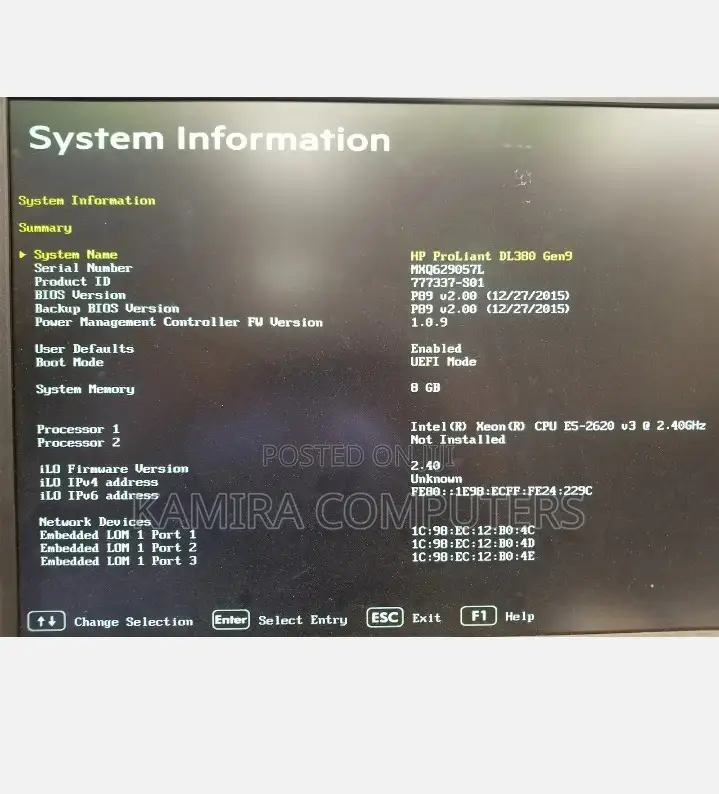 Server HP ProLiant DL380 Gen9 32GB Intel Xeon HDD 1T