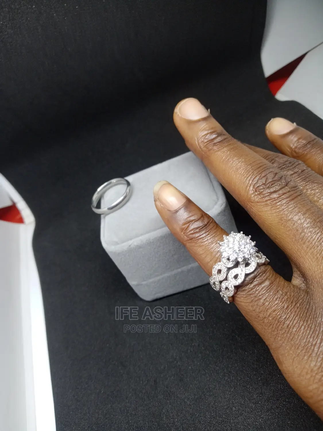 Couples Silver Set of Wedding Ring - Size 6 Female