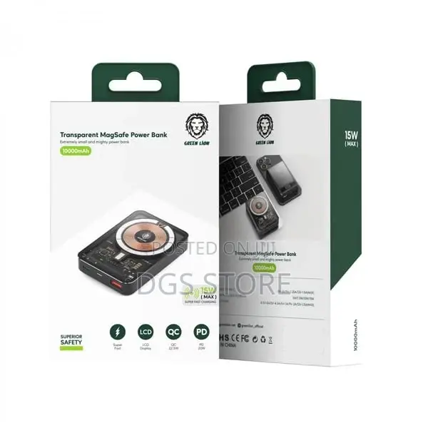 Green Lion Transparent Magsafe 10,000mah 15w Qc 22.5w+Pd 20w