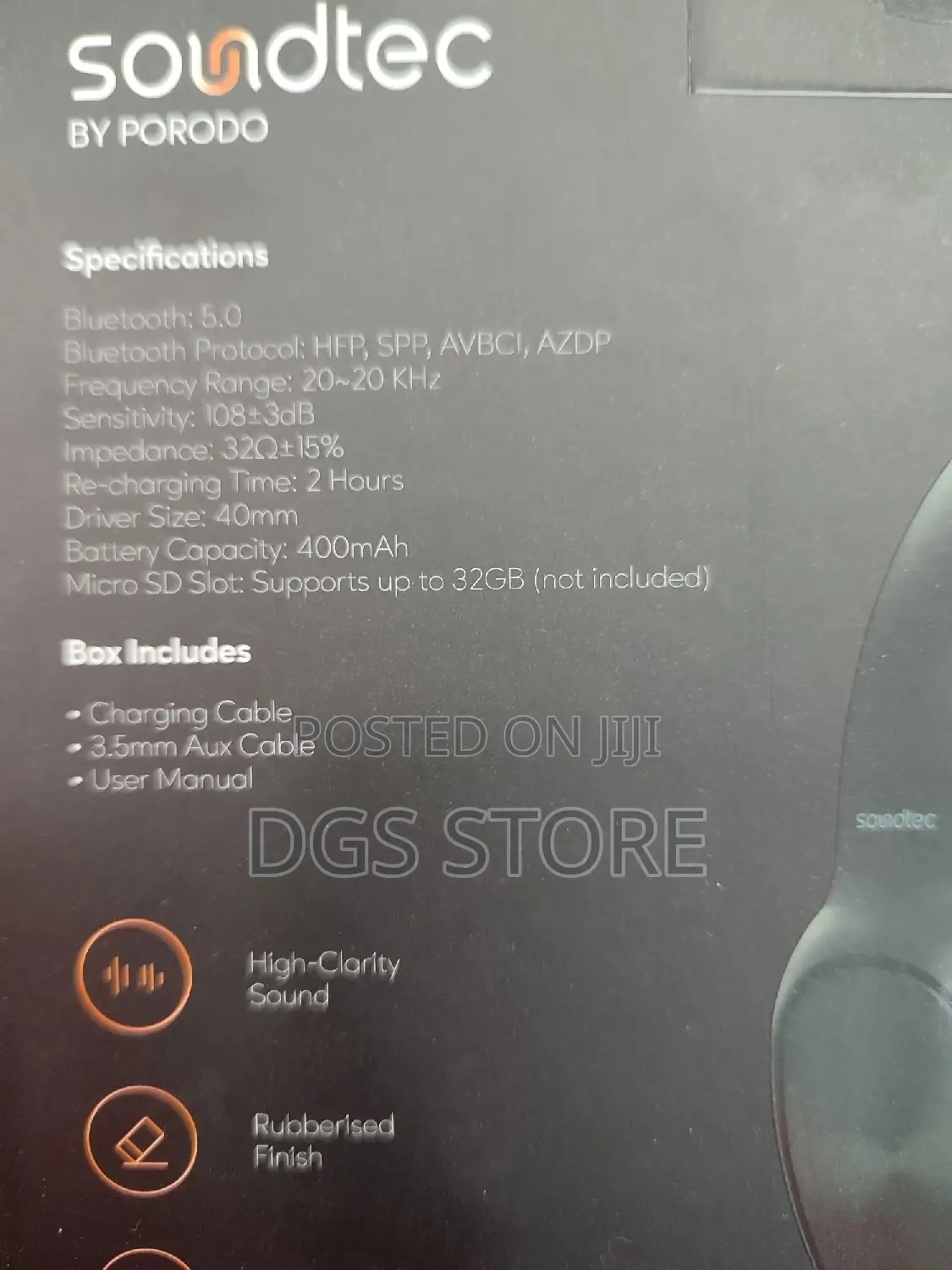 Porodo Soundtec Pure Bass Wireless FM Headphone