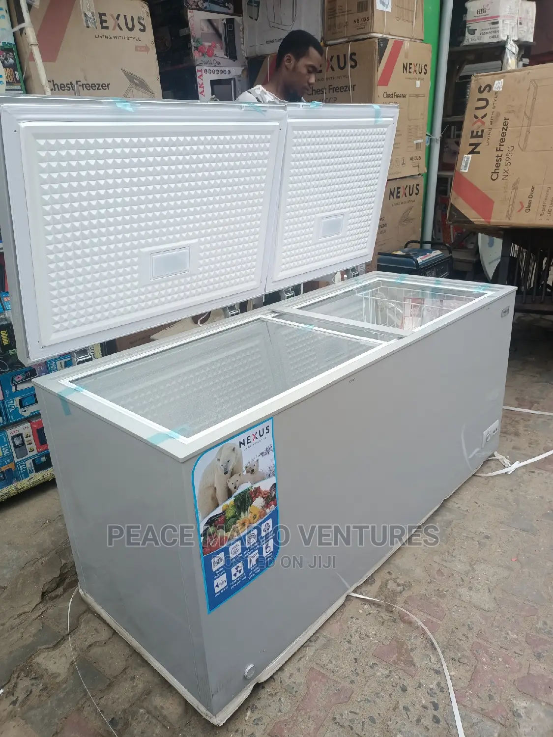 Nexus Double Door Freezer 550litres With Transparent Glass
