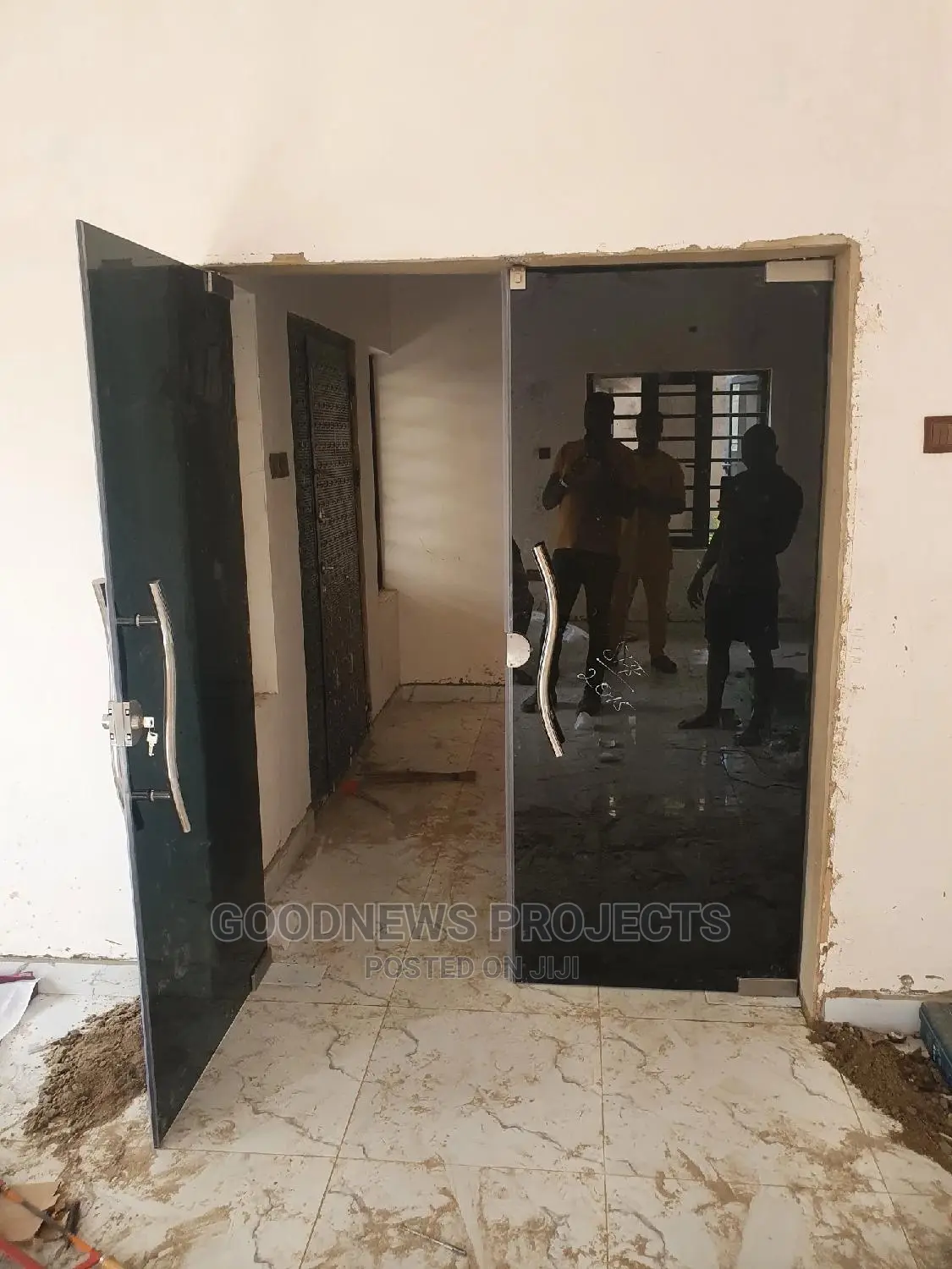 Frameless Ante Room Gray Swing Glass Door