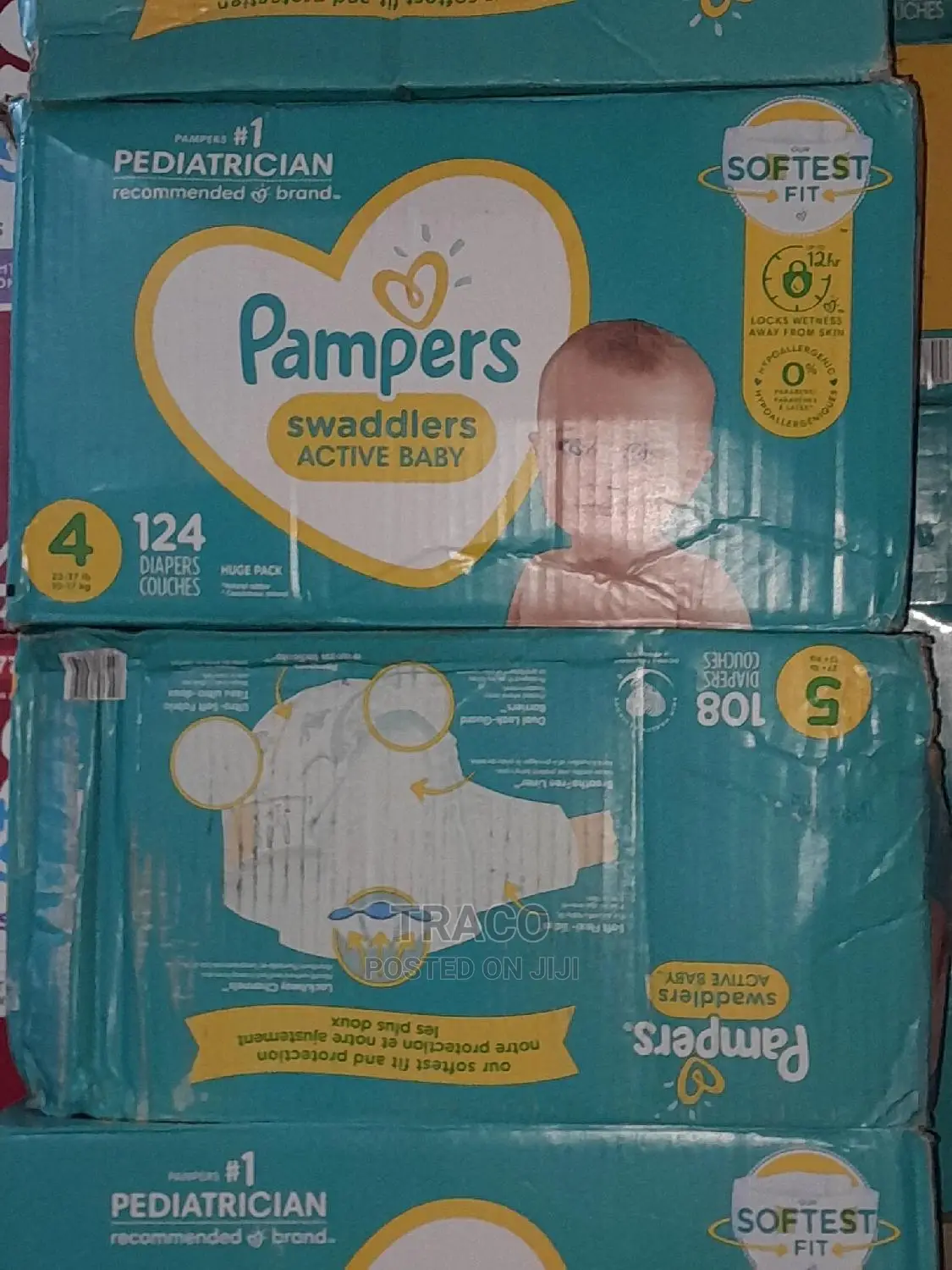 Pampers Swaddlers Diapers, Size 4, 1 Month Supply (124count)