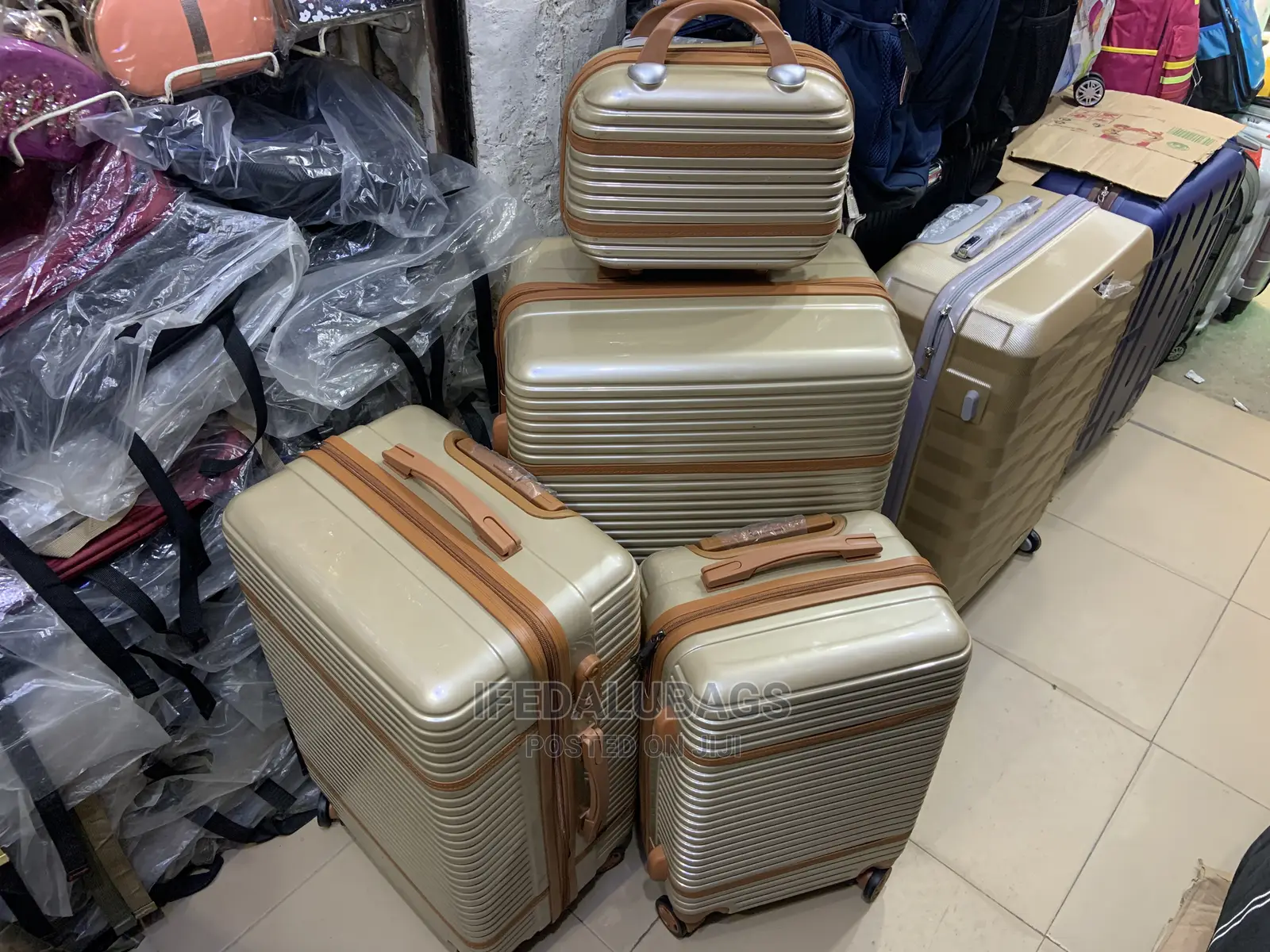 Set of Quality Plastic Traveling Luggage