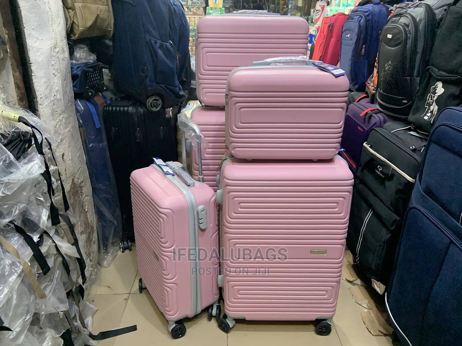 Set of Imported Plastic Traveling Luggage With a Big Kit