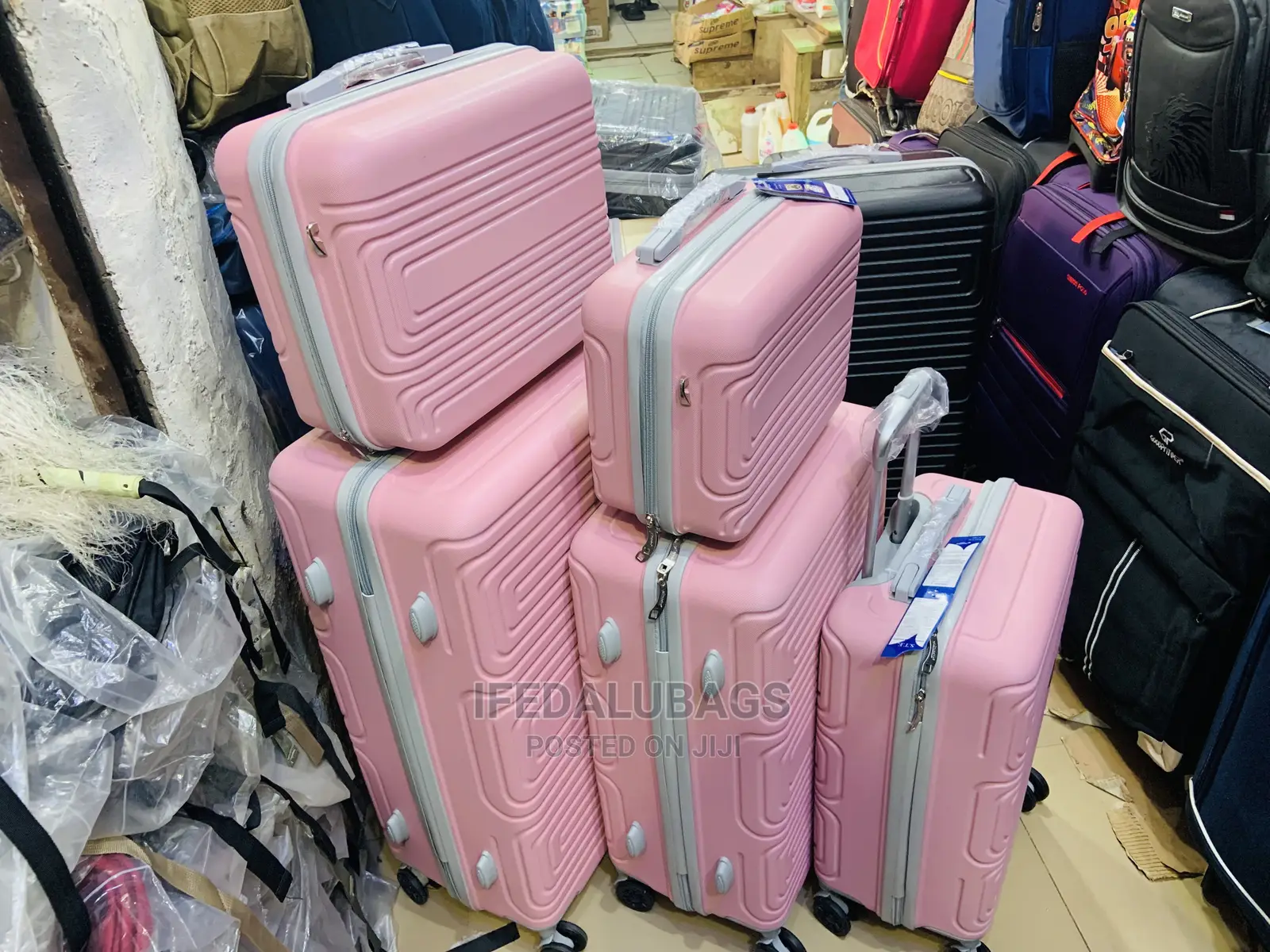 Set of Imported Plastic Traveling Luggage With a Big Kit