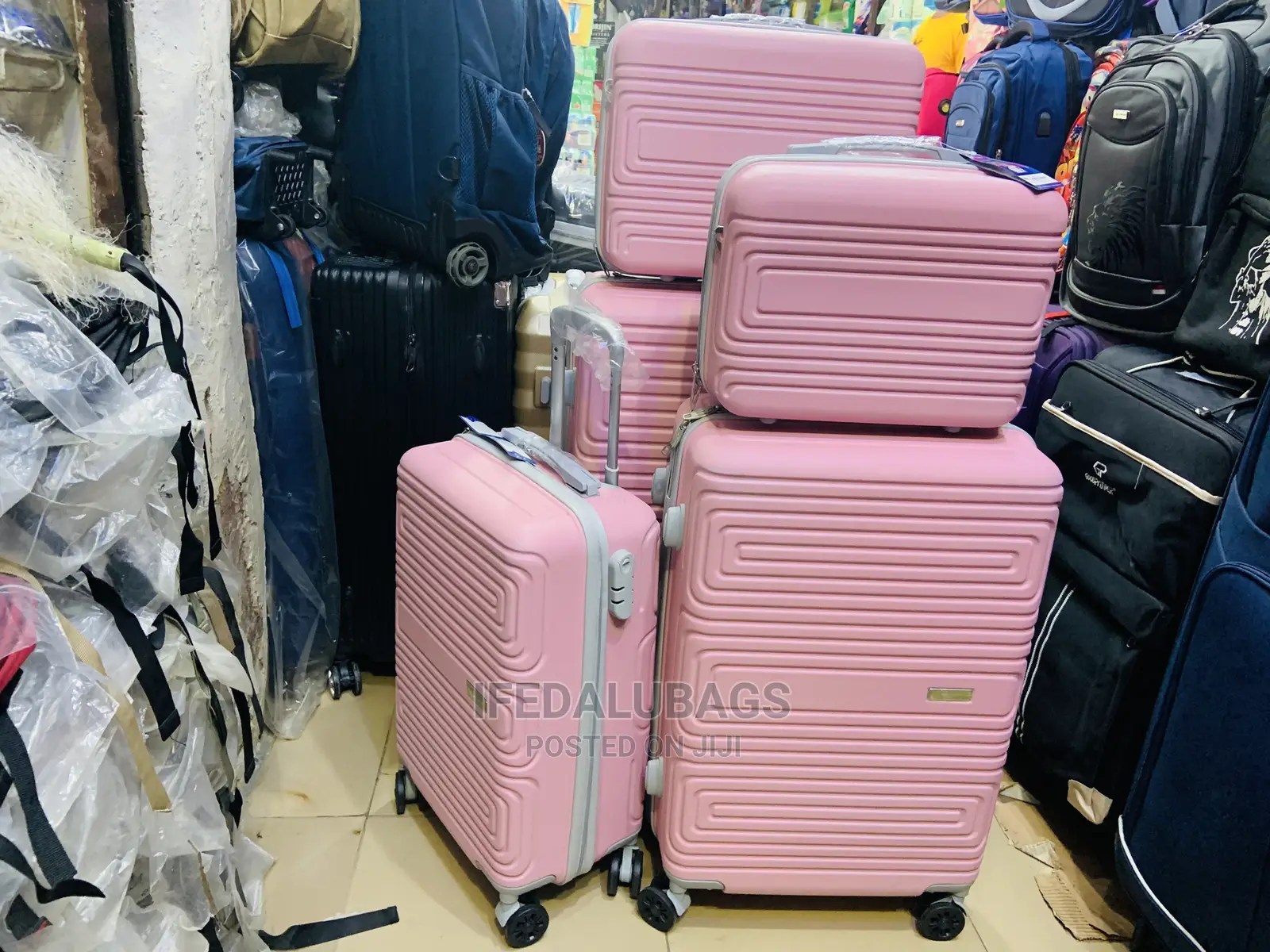 Set of Imported Plastic Traveling Luggage With a Big Kit