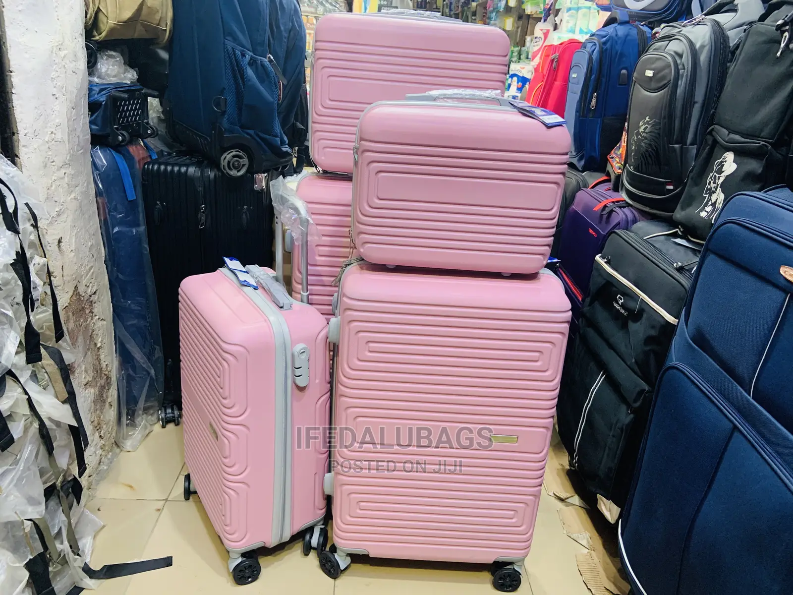 Set of Imported Plastic Traveling Luggage With a Big Kit