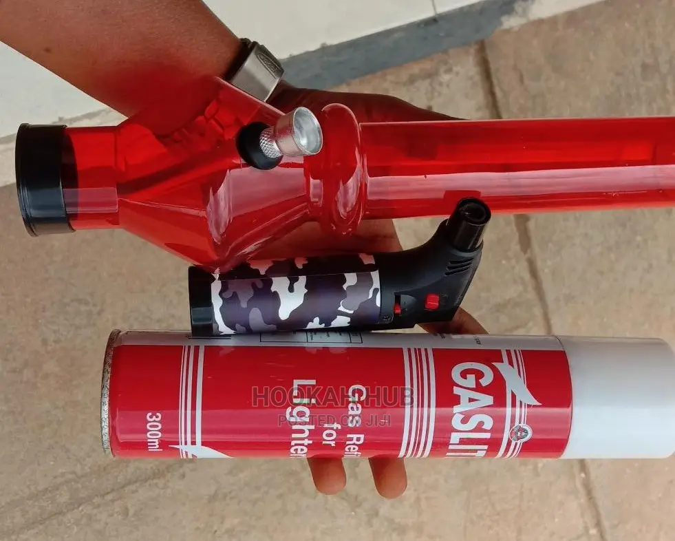 Acrylic Bong With Bong Lighter and Refill Gas Cylinder
