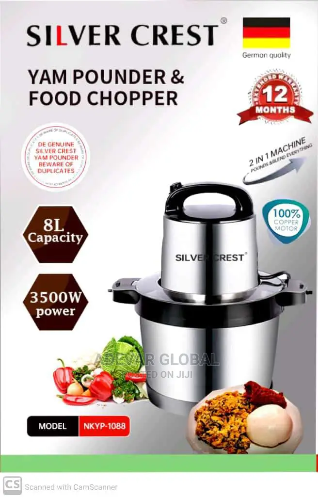 Silver Crest Yam Pounder and Multifunctional Food Machine 9l