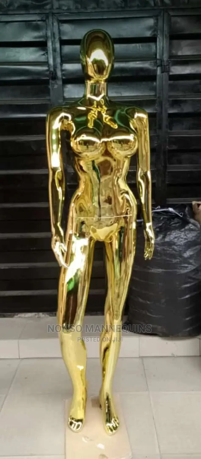 Gold Chrome Size 12 Faceless Female Mannequins