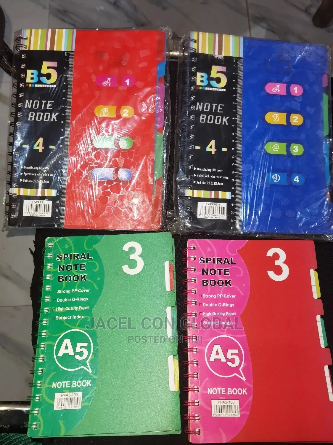 A5 and A4 Size Spiral Notebooks