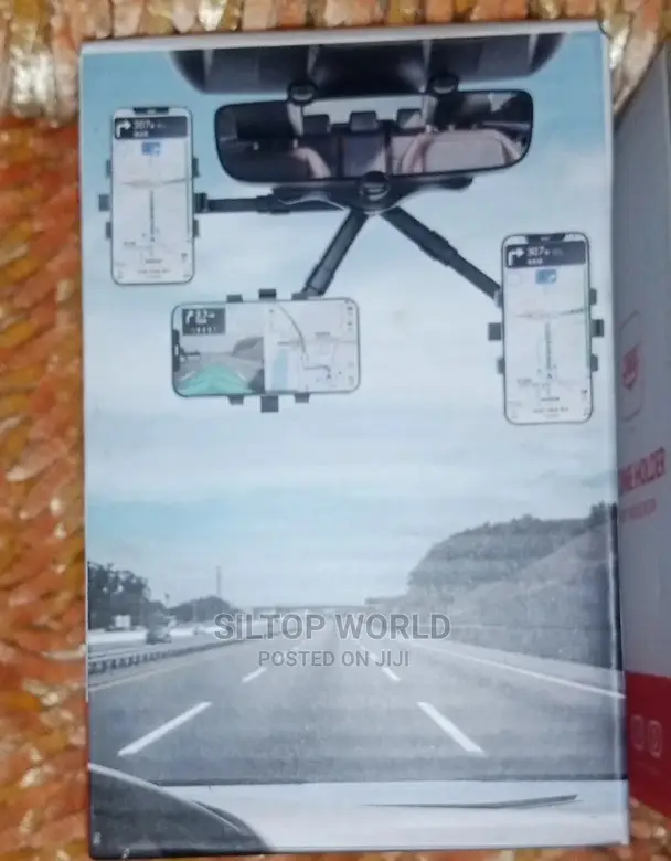 Car Rearview Mirror 360 Rotation Phone Holder