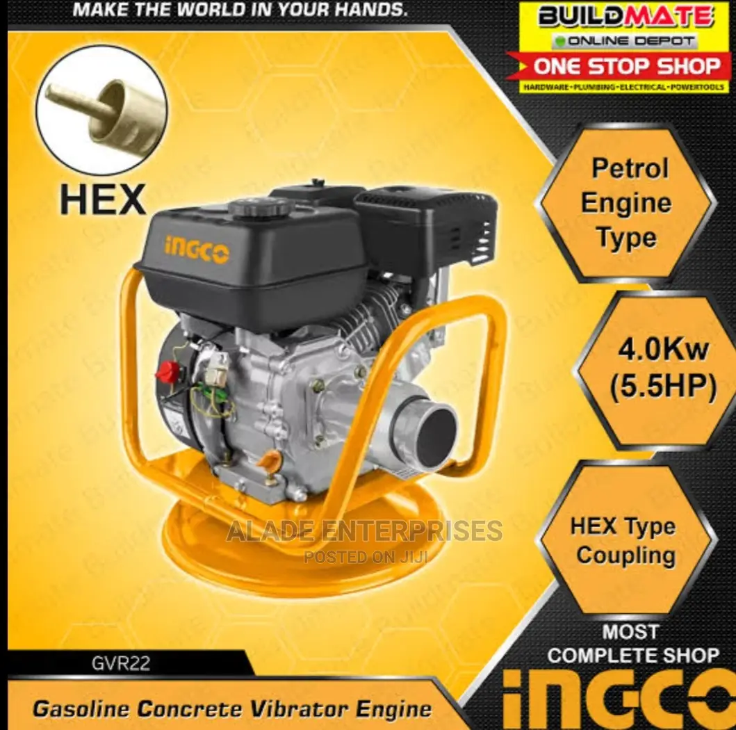 Ingco Industrial Gasoline Concrete Vibrator Hex Type 5.5hp