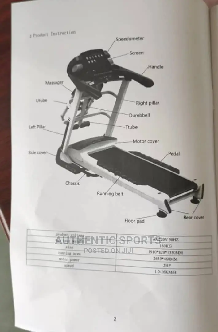 5hp Treadmill
Wifi, TV
160kg User Weight