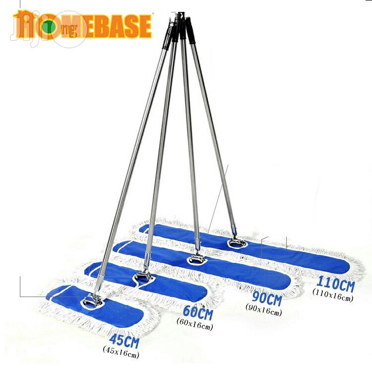Industrial Flat Sweeping Mob Blue Steel Handle 60cm