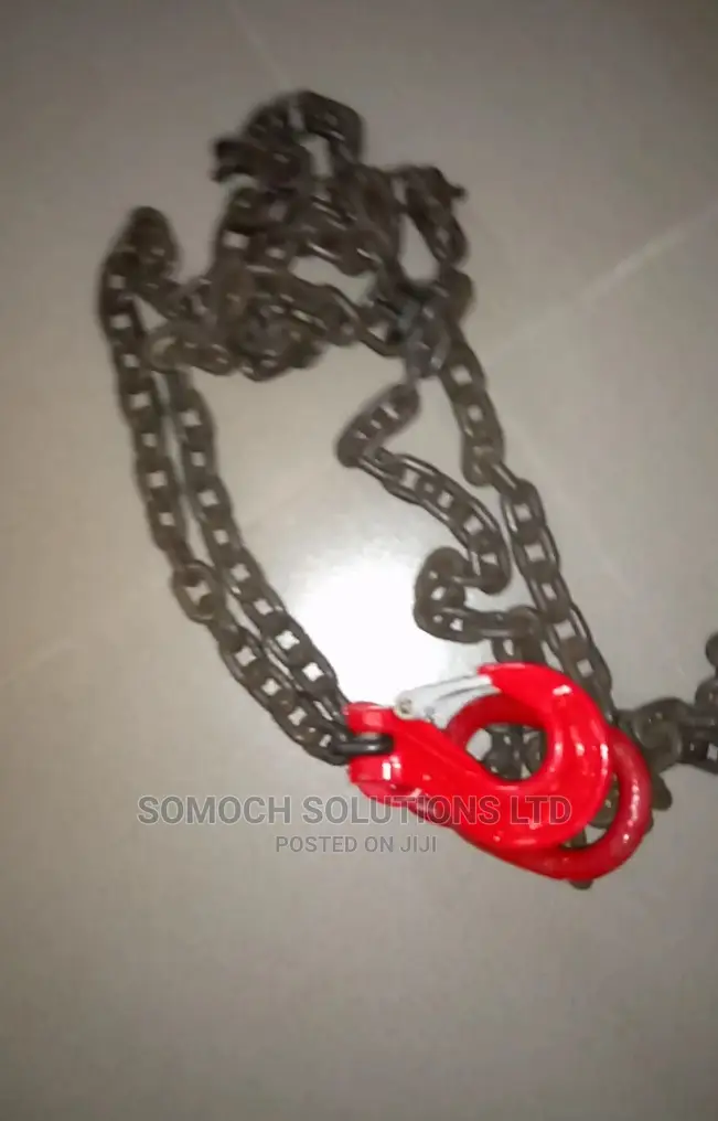 Lifting Chain 3 Ton Hook, 8mm Chain, 4 Meter Length Low Bed
