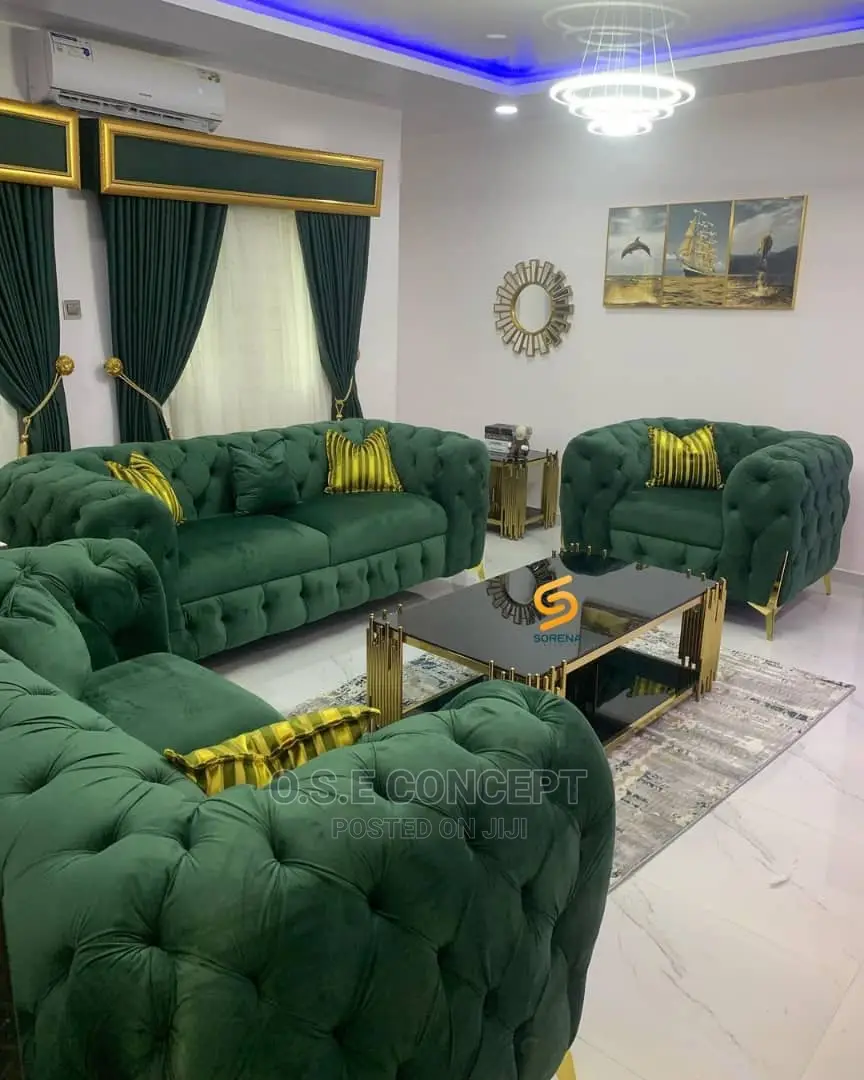 Complete Set of Green Chesterfield Sofa