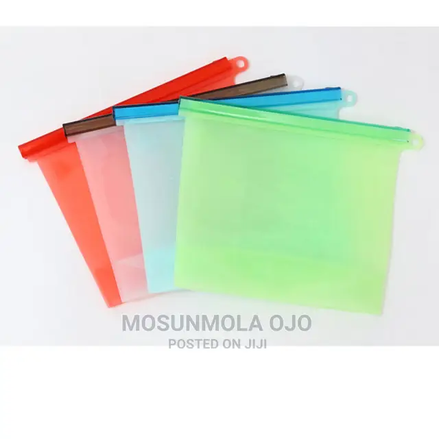 1.5ltr Reusable Silicone Zip Lock Food Pouch - 1piece