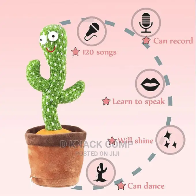 Dancing Cactus Plush Toy,Sing Dance and Learn to Speak