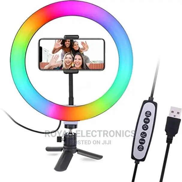 LED Selfie Light Ring RGB Coloured (Rgb 10 Inch)