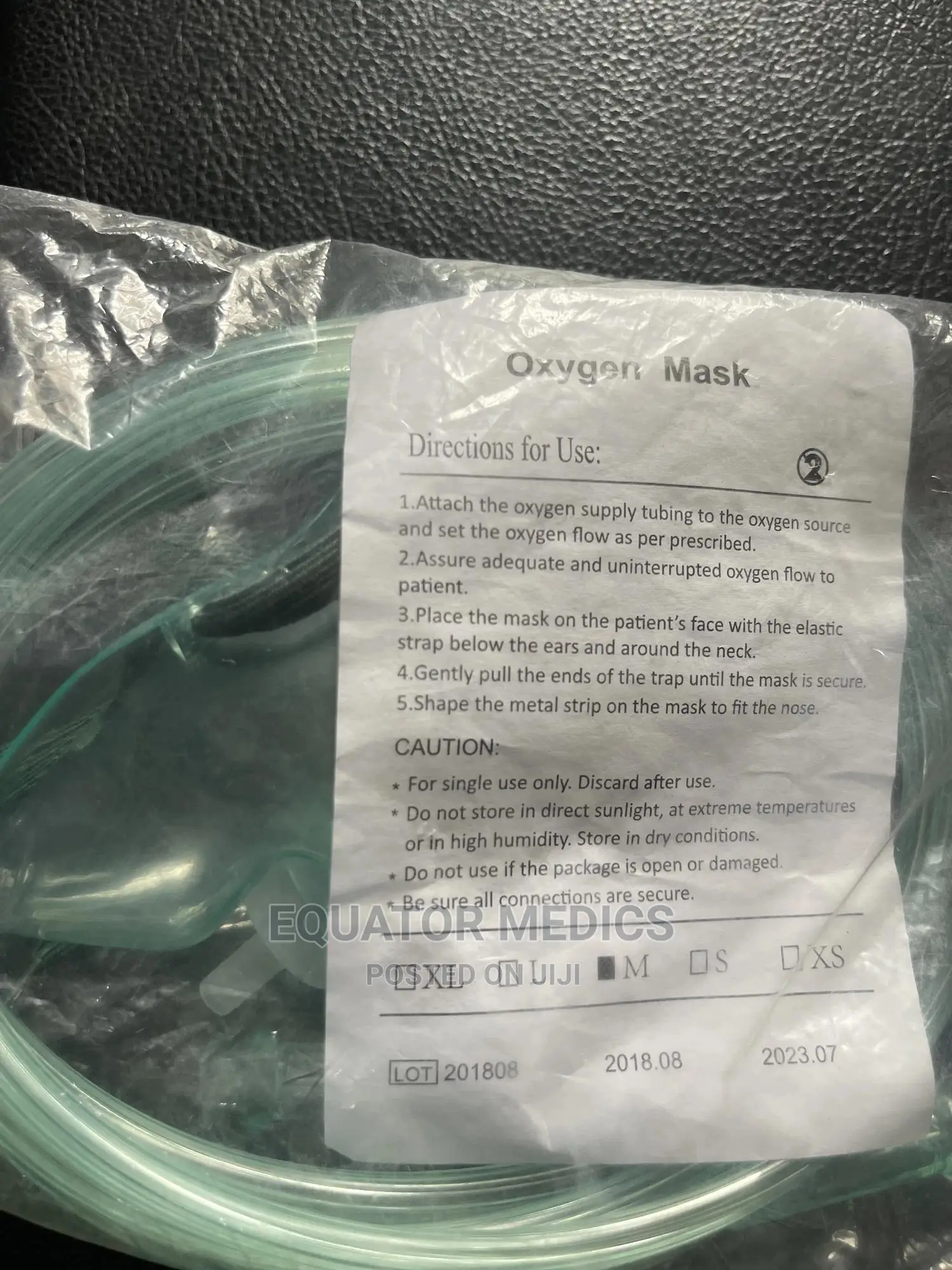 Single Use Oxygen Mask