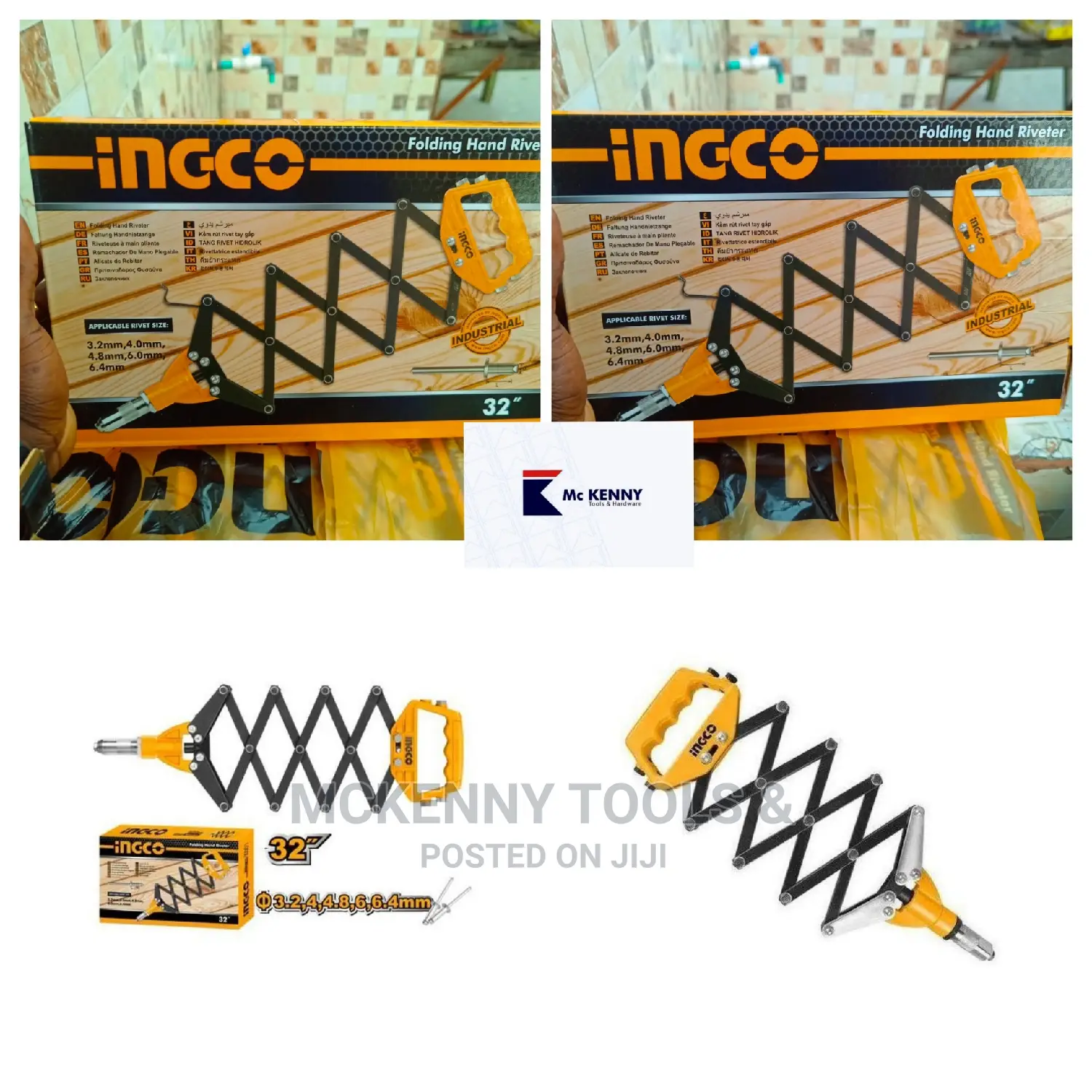 Ingco Pumping Folding Hand Riveter 32"