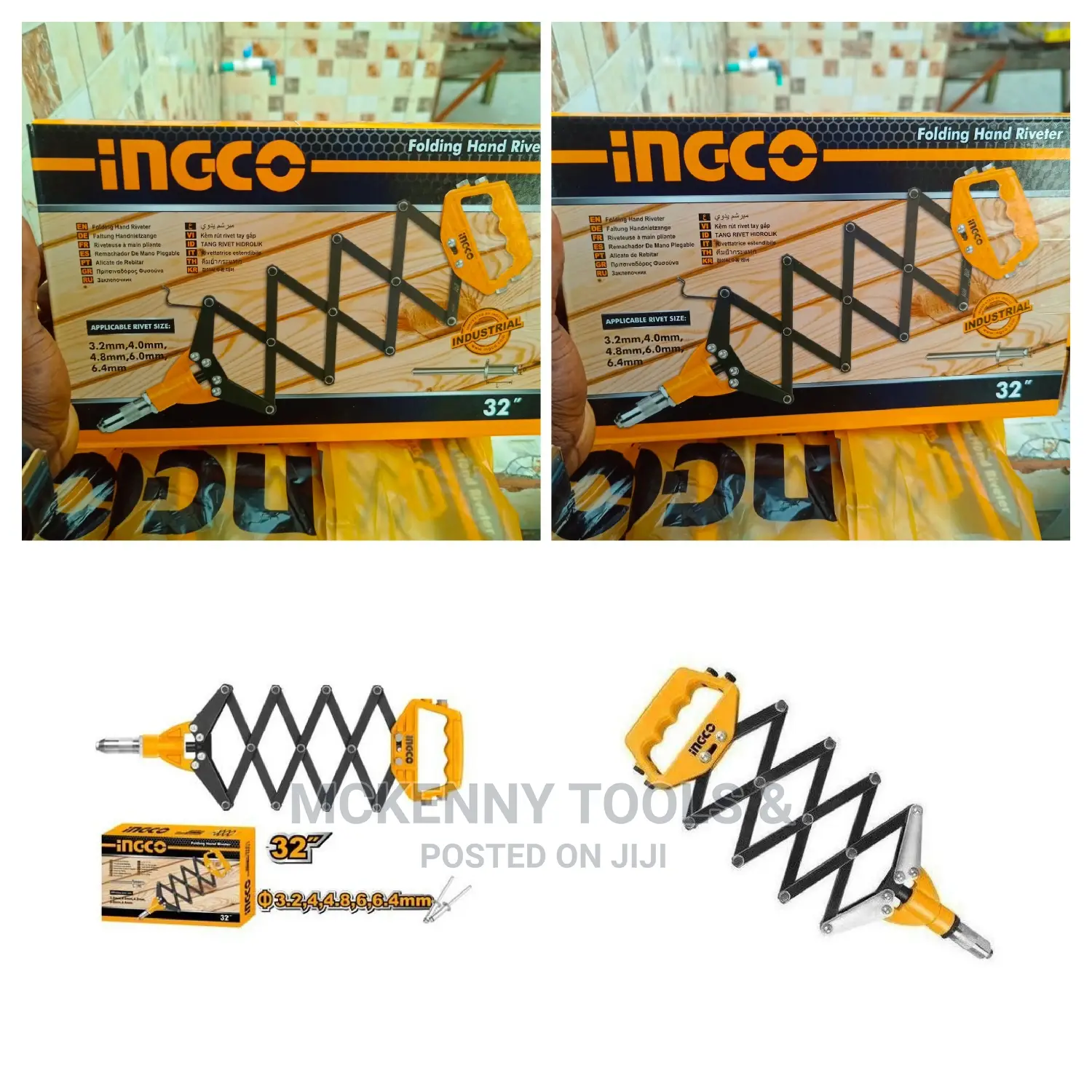 Ingco Pumping Folding Hand Riveter 32"