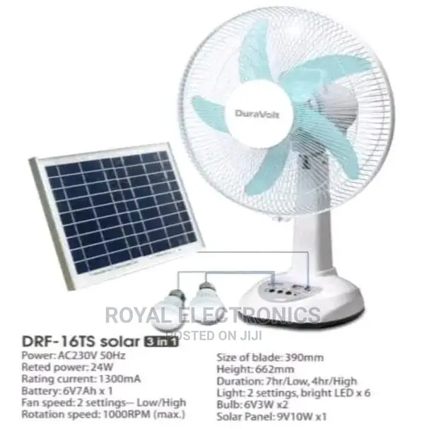 Classic Duravolt(12inches) Rechargeable Table Fan