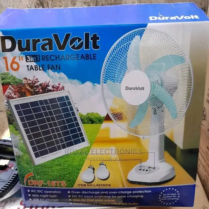 Very New Duravolt(16 Inches) Rechargeable Table Fan