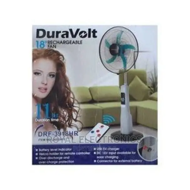 Classic New Duravolt 18" Rechargeable Fan With Remotecontrol
