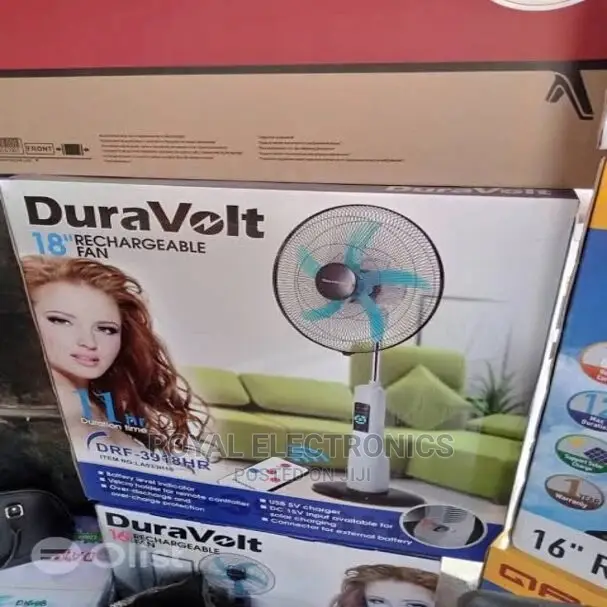Classic New Duravolt 18" Rechargeable Fan With Remotecontrol